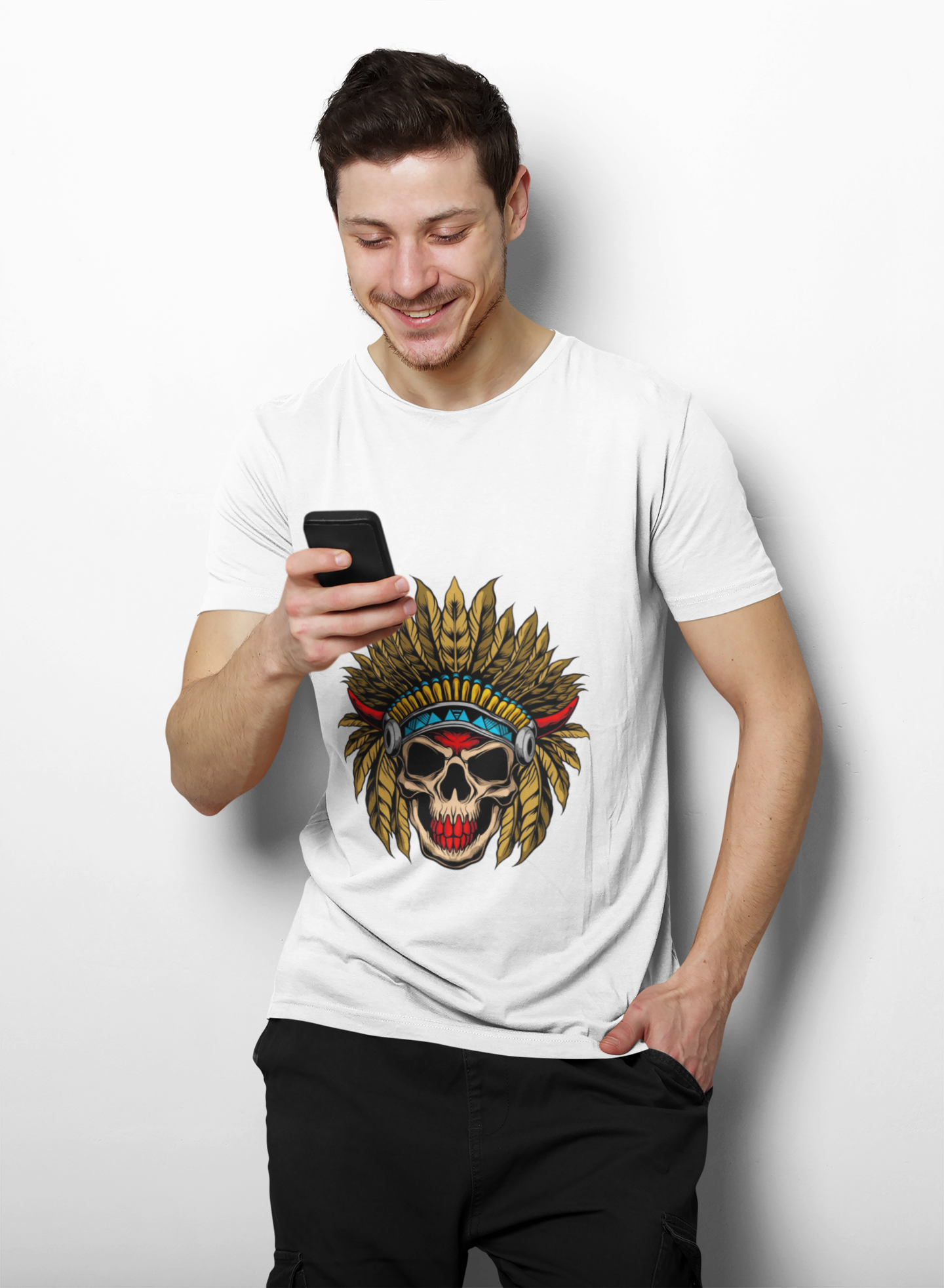 Tribal Native Skull Graphic Tee
