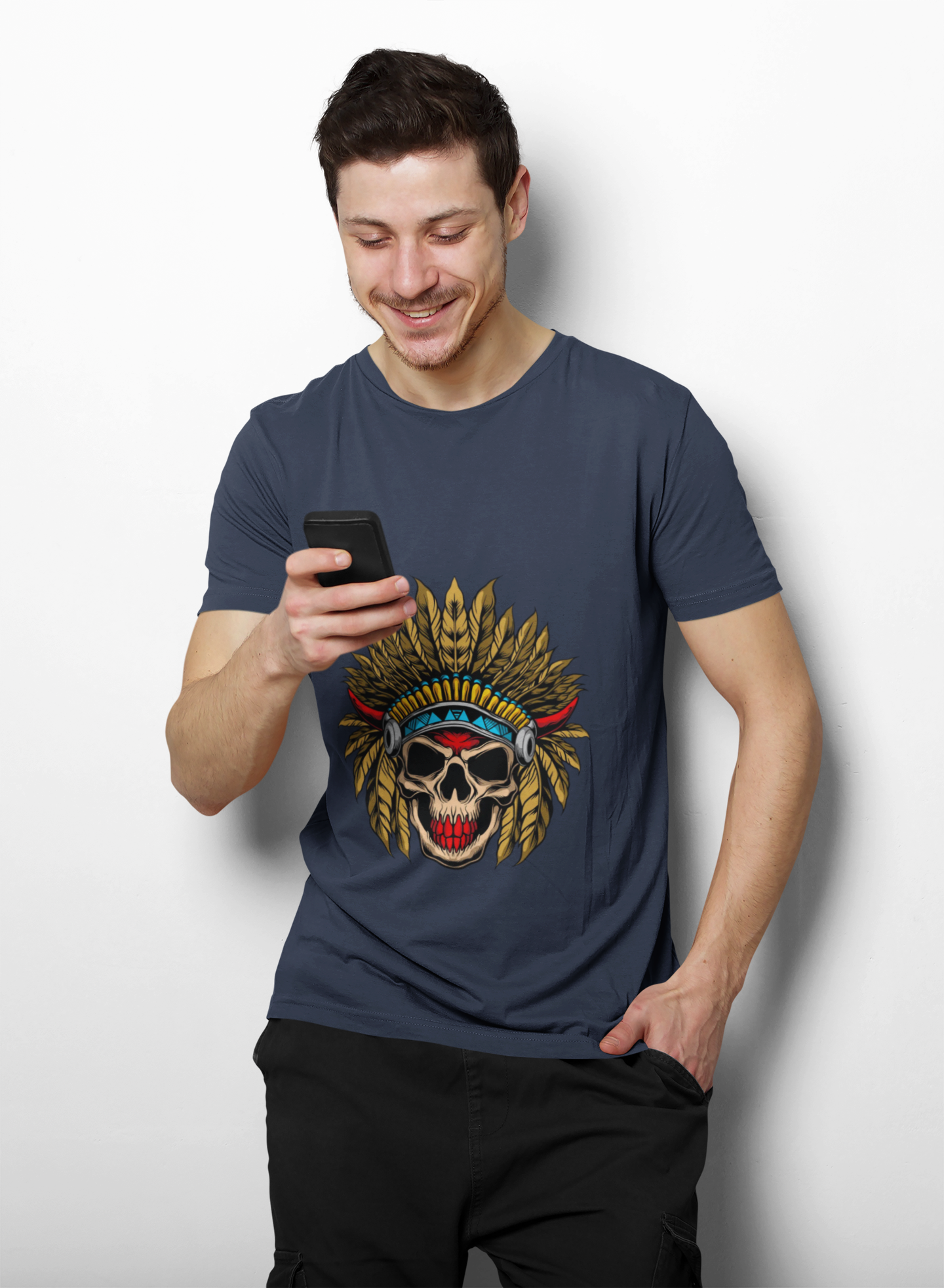 Tribal Native Skull Graphic Tee