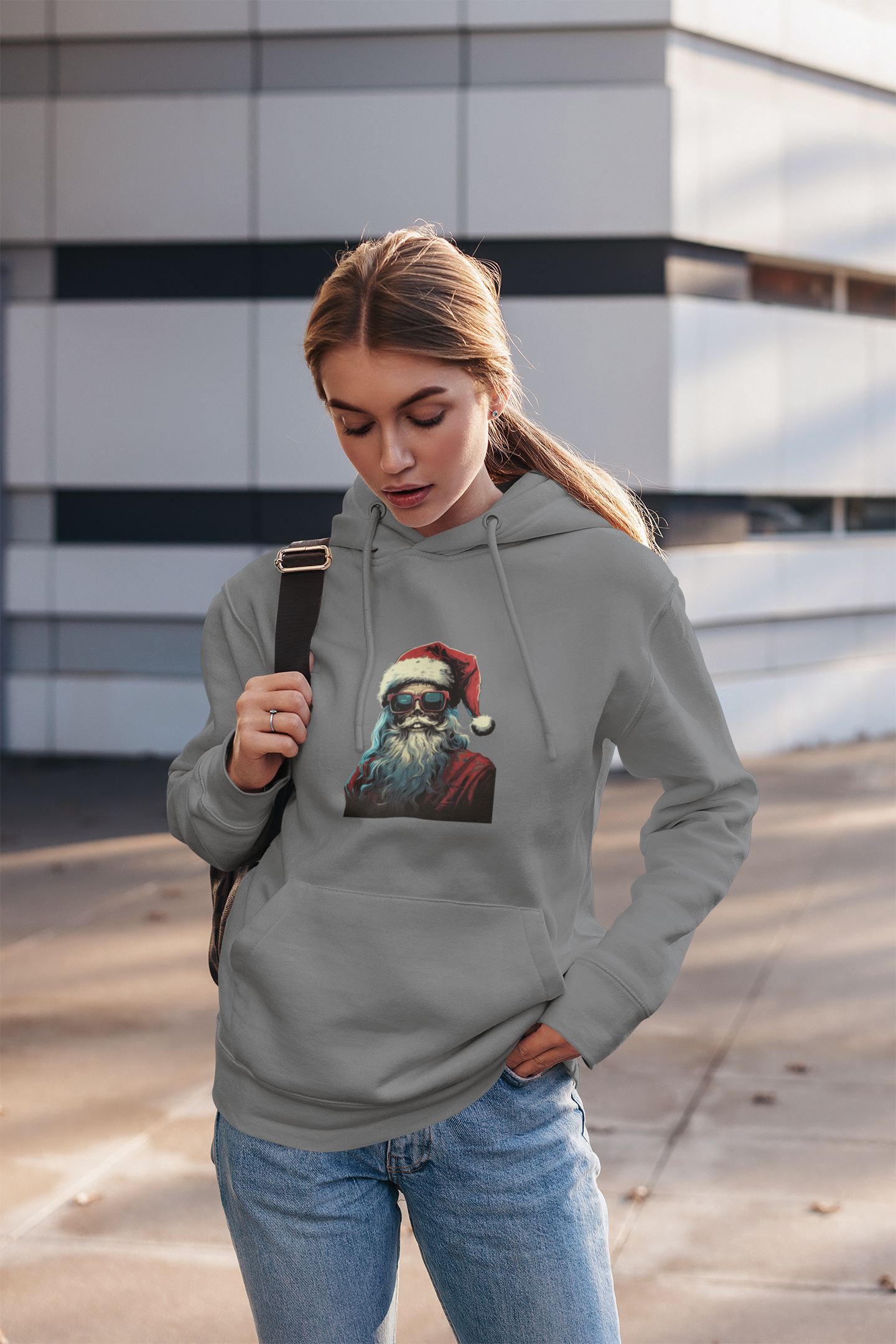 Santa with Sunglasses Christmas Hoodie