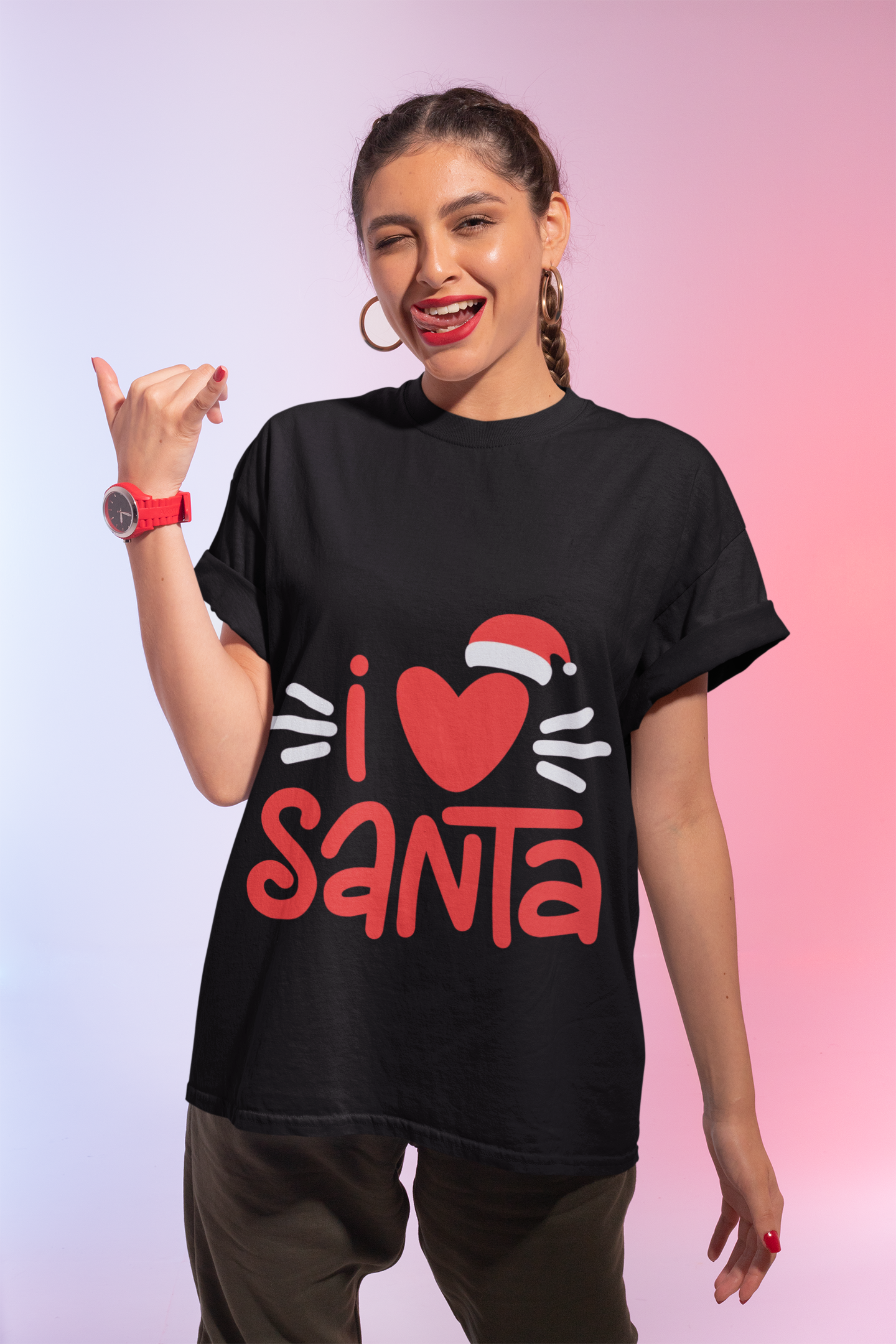 Santa Hat Christmas Tee