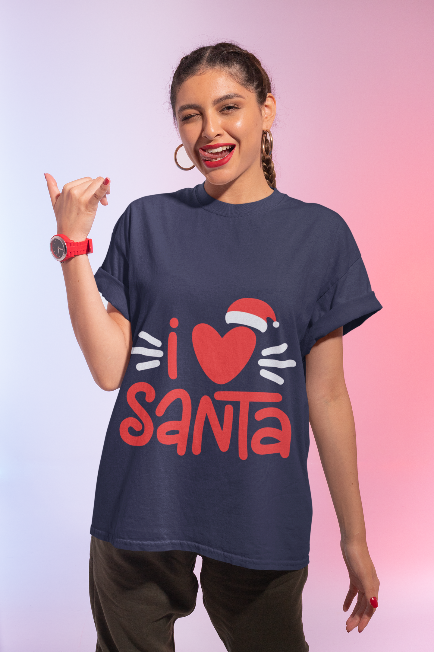 Santa Hat Christmas Tee