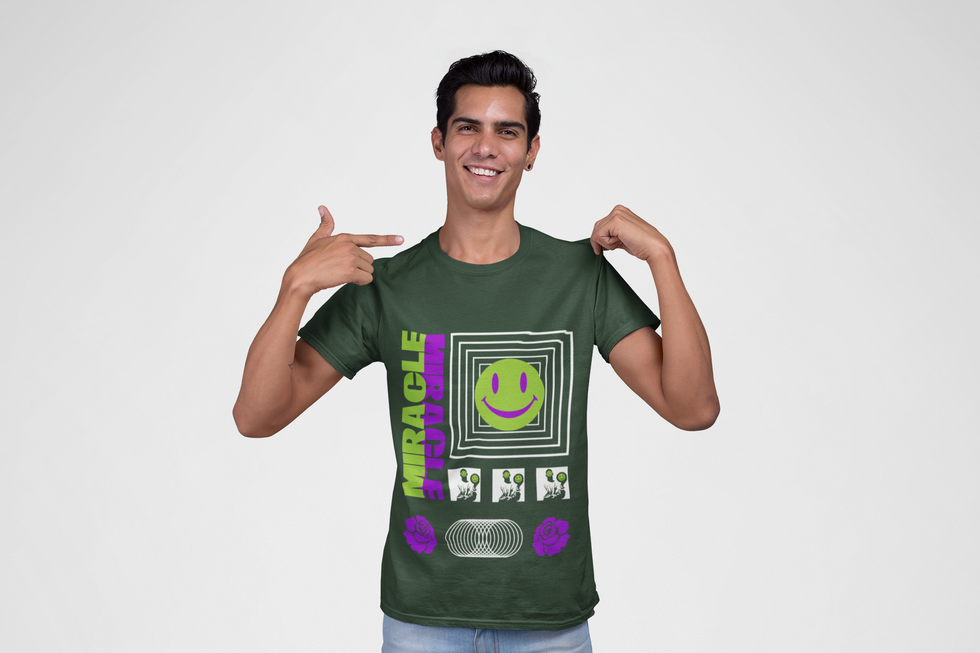 Neon Smile Miracle Retro Vaporwave Tee