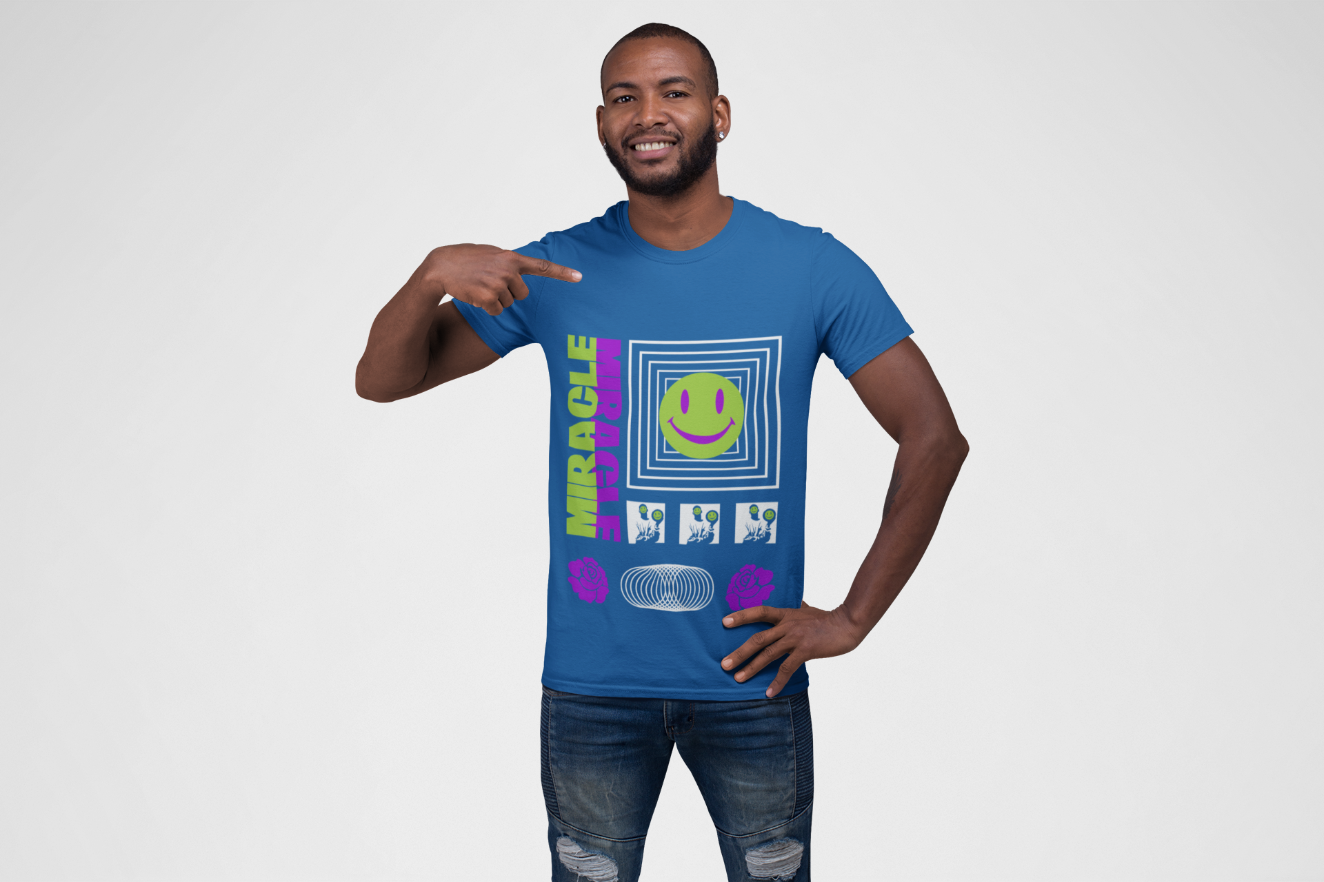 Neon Smile Miracle Retro Vaporwave Tee