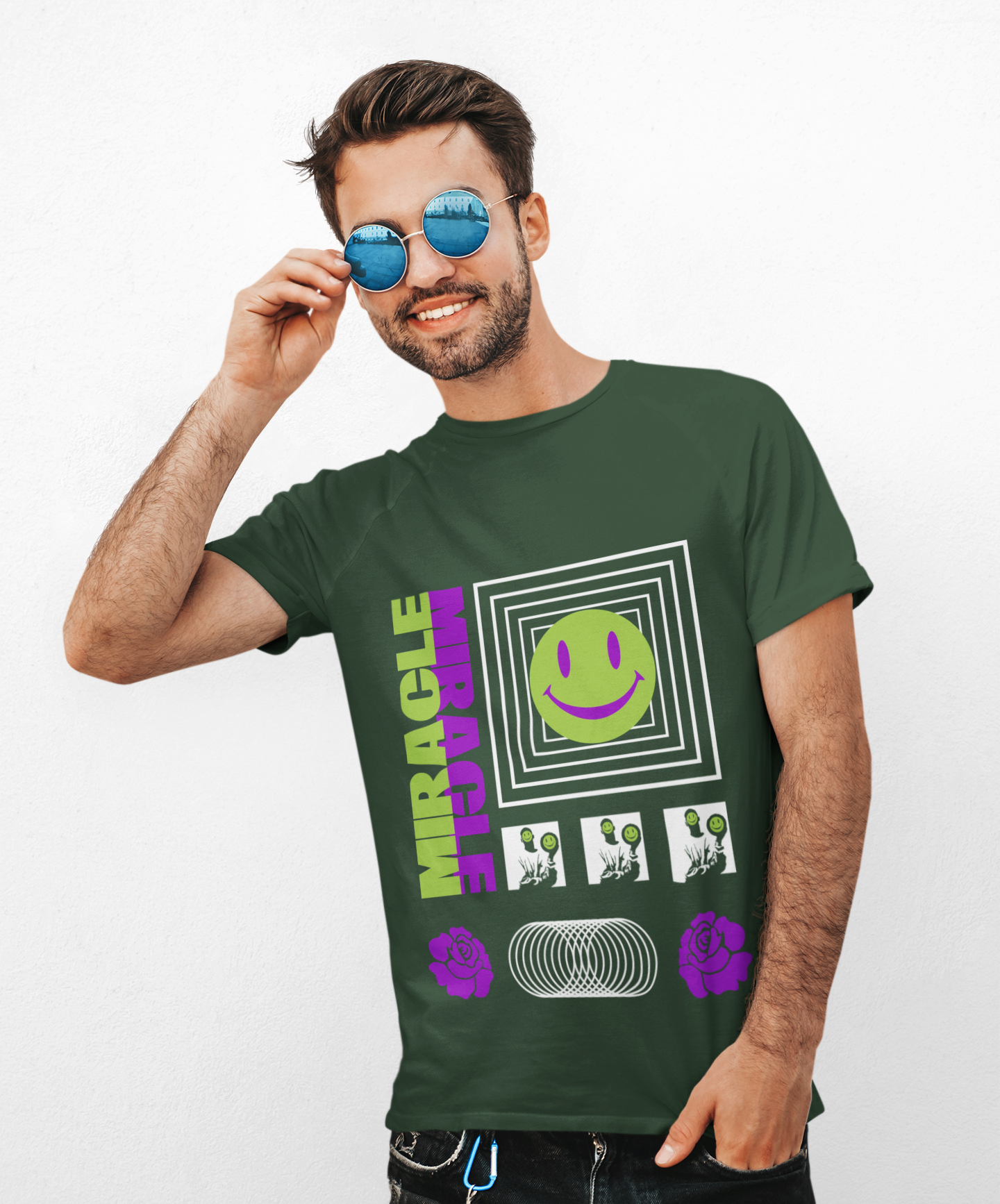 Neon Smile Miracle Retro Vaporwave Tee
