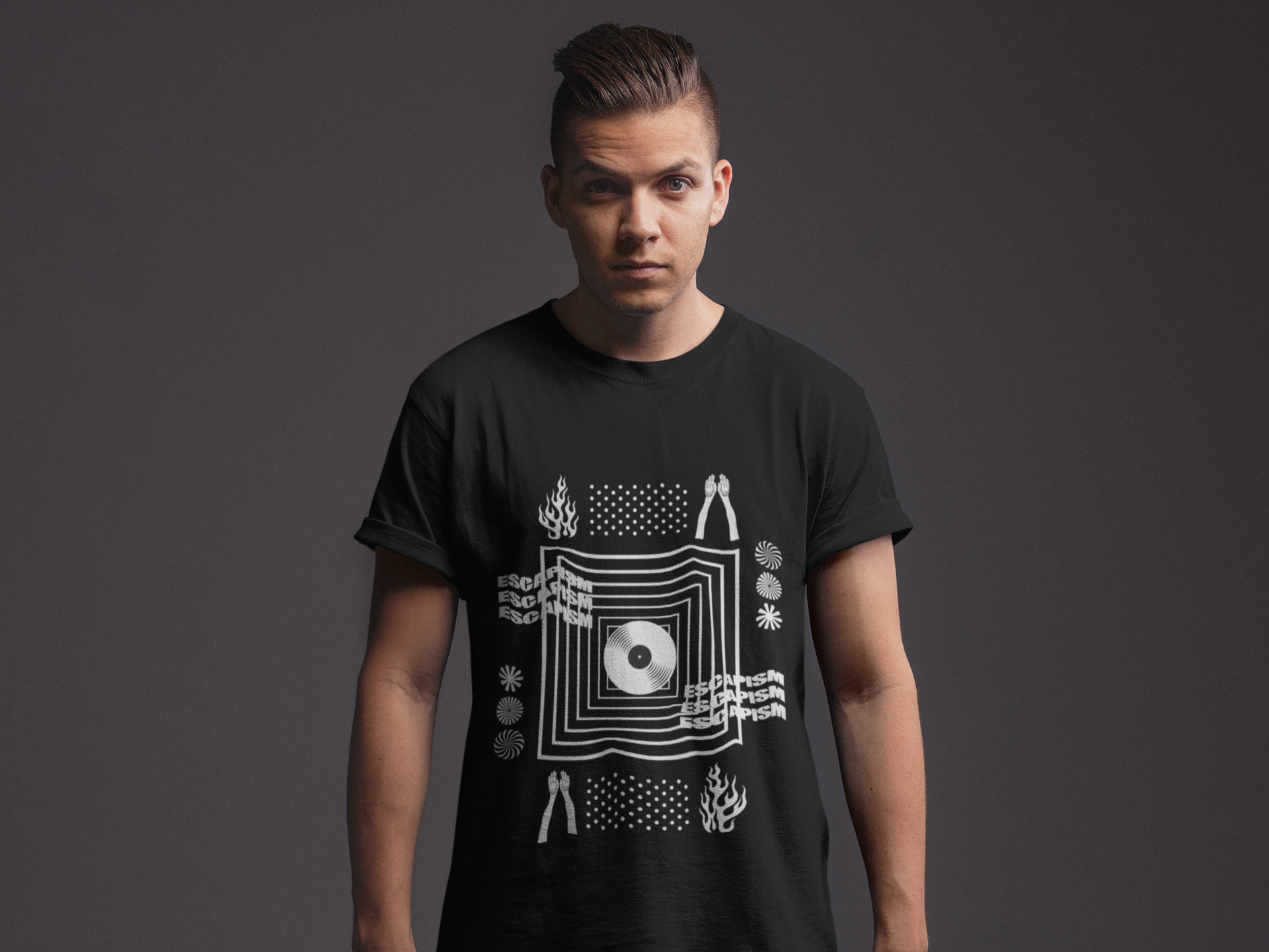 Retro Record Geometric Music Tee