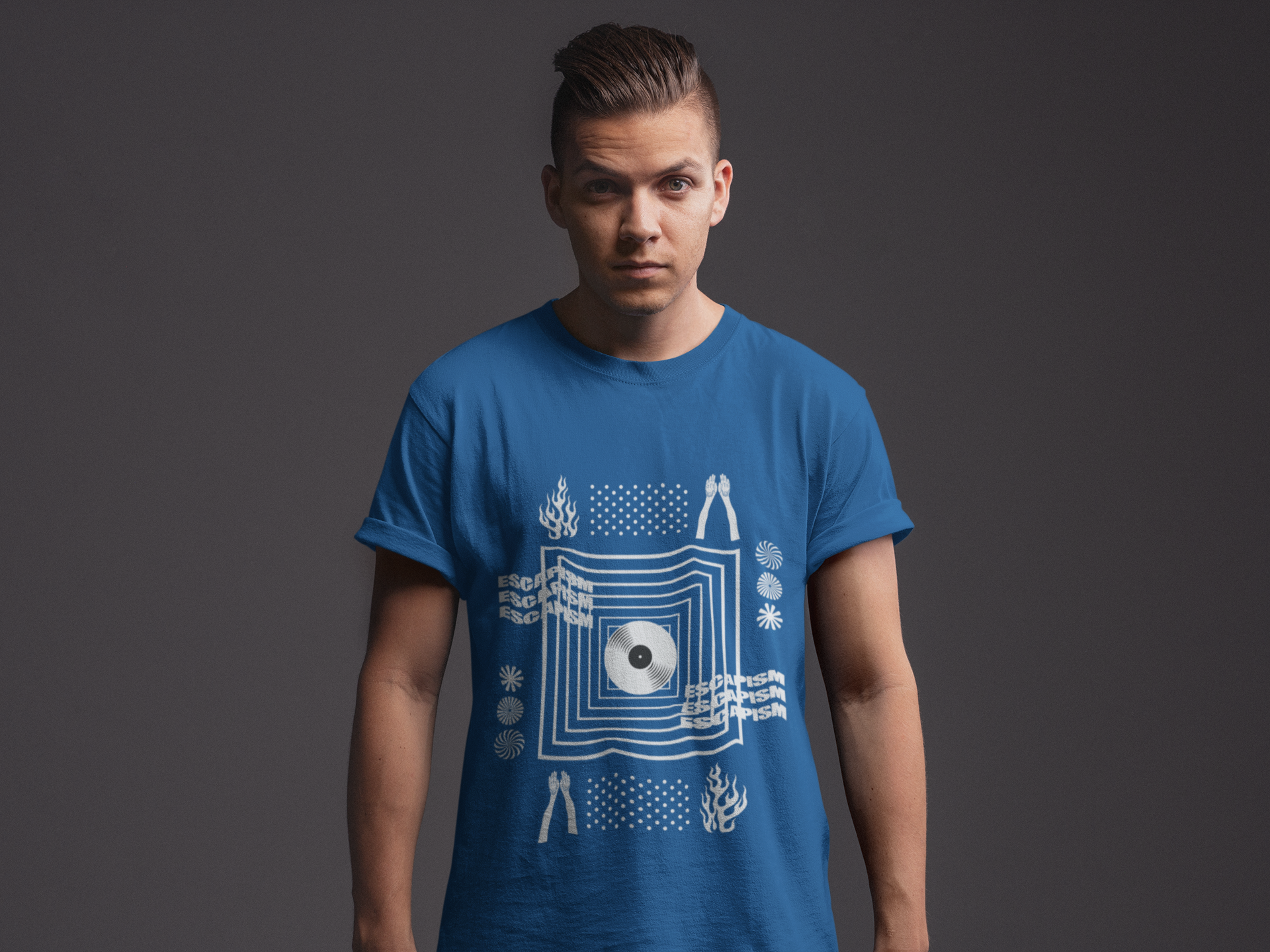 Retro Record Geometric Music Tee