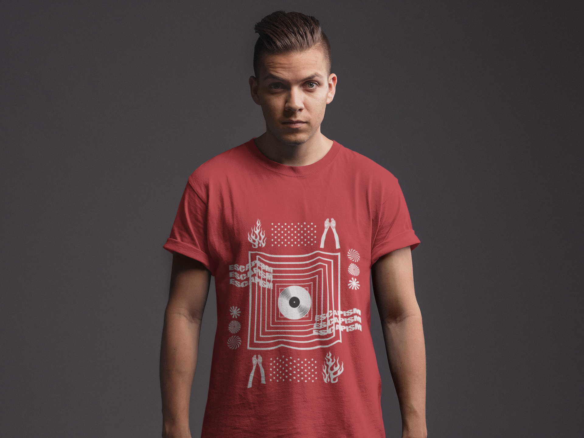 Retro Record Geometric Music Tee