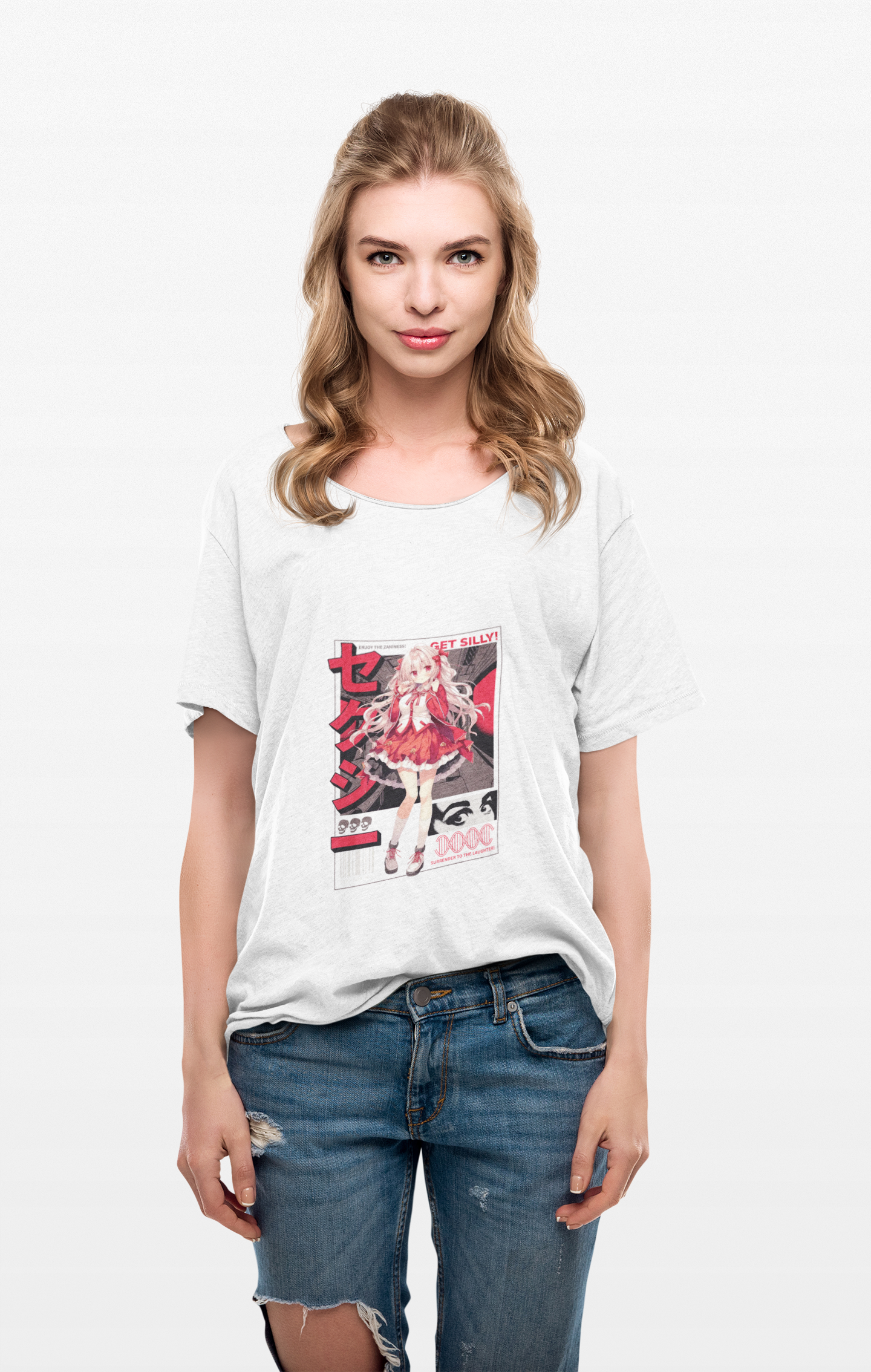 Red Harajuku Style Anime Tee
