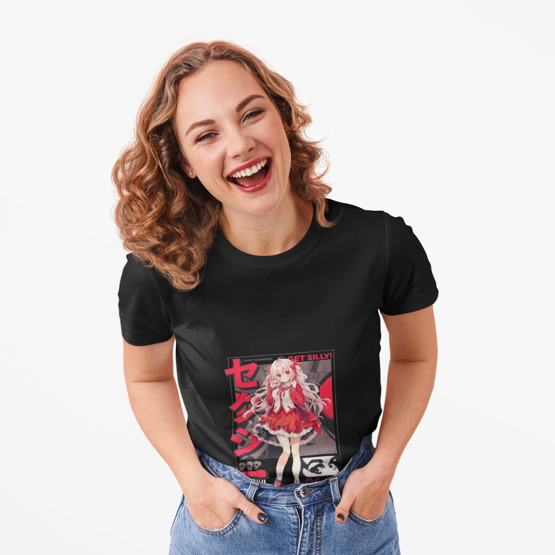 Red Harajuku Style Anime Tee