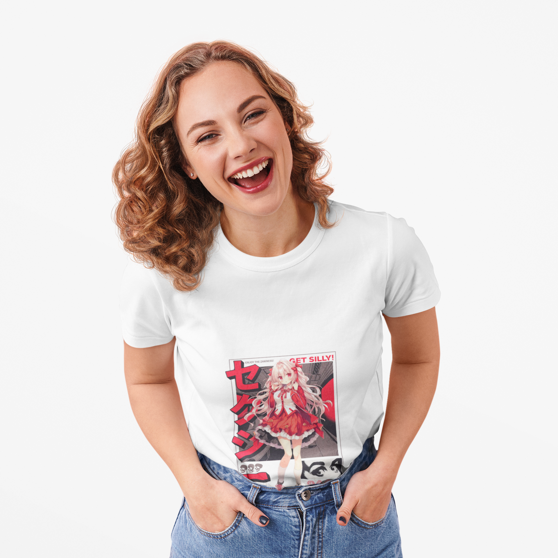 Red Harajuku Style Anime Tee