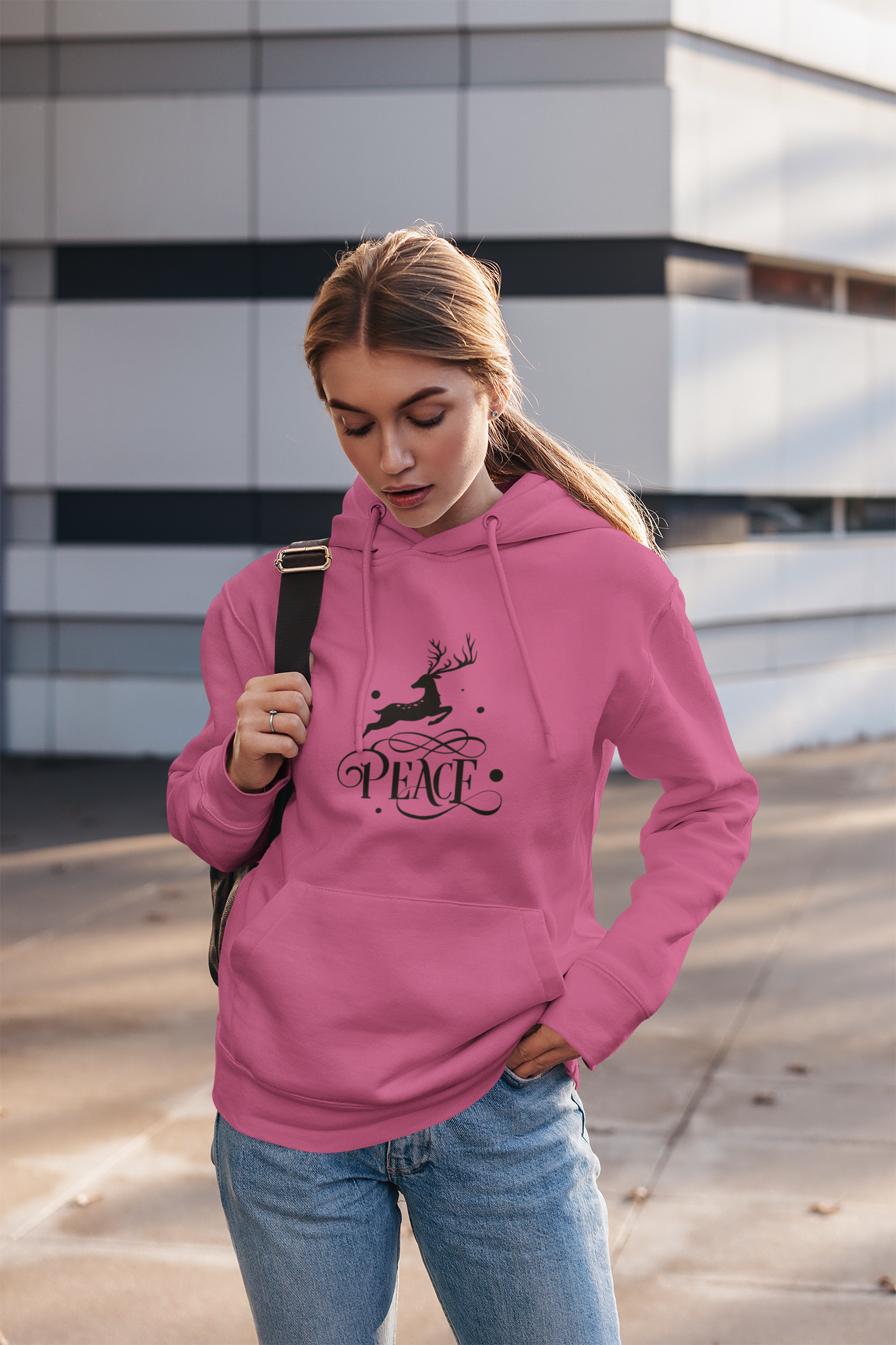 Peace Reindeer Christmas Hoodie