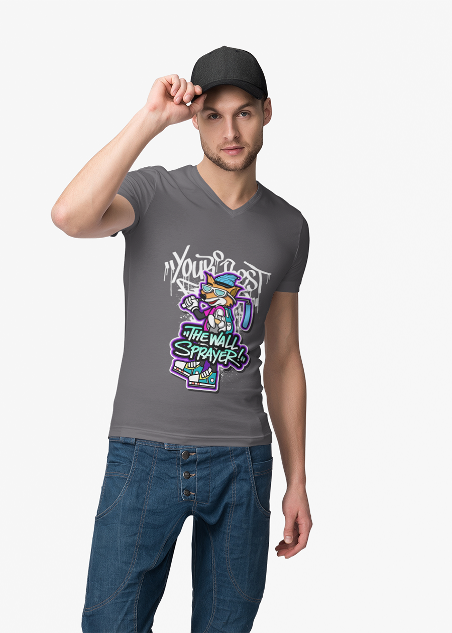Graffiti Cat The Wall Sprayer Tee