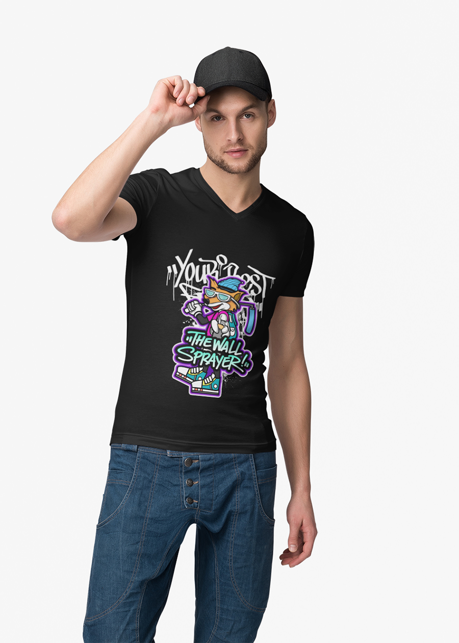 Graffiti Cat The Wall Sprayer Tee